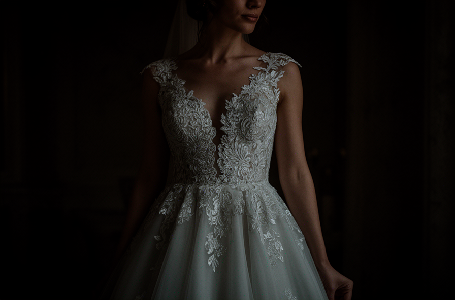 dark wedding dress