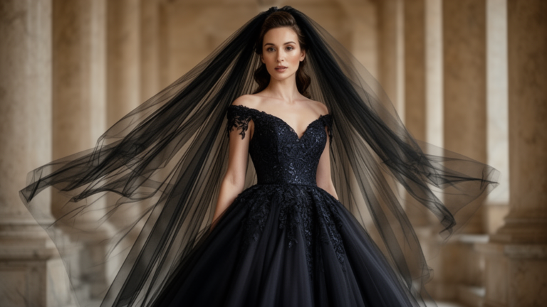 Black Veils & Dramatic Bridal Headpieces