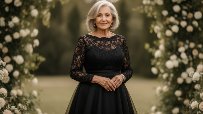 Black Wedding Dress For Older Brides