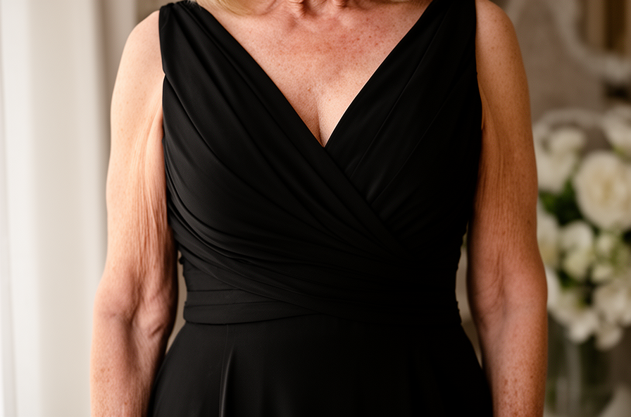 black wedding dress for older brides
