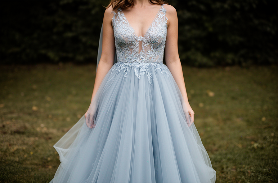 blue wedding dress
